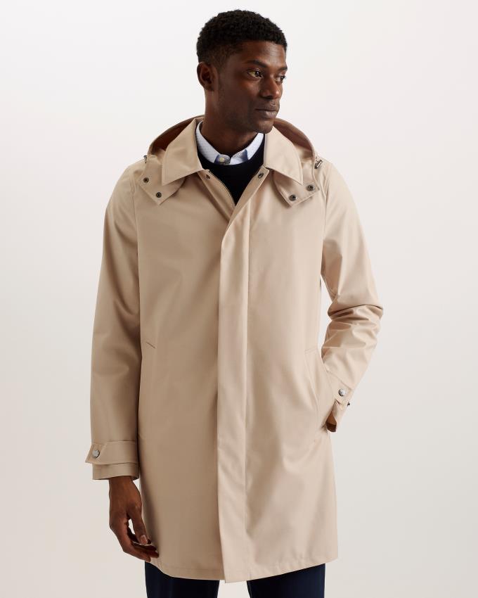 Manteau Ted Baker Mac With Removable Hood Grise Marron Homme | ETE-92233118